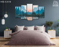 Mountain and Lake Nature Landscape 5 Pieces Modern Canvas Painting Wall Art The Picture For Home Decoration  Artwork For Wall Decor 5S-616. 