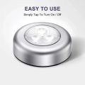 Tiny LED Round Light Stick N Click Self Adhesive Battery Operated Light Torch l ed Mini Night Lamp Bright Light Tap Light. 