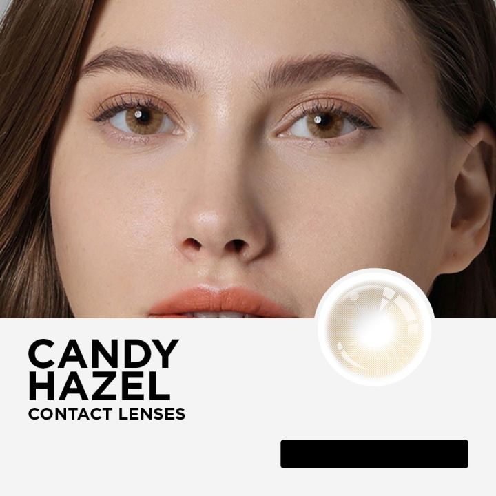 Shade Name: CANDY HAZEL Big Eye Lenses  Soft Colored Contact Lenses / Fashion Lenses / Cosmetics Lenses / Eye Lenses / Original Korean Lenses With Free Starter Kit