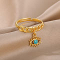 Evil Eye Rings For Women Stainless Steel Turkish Eye Ring Wedding Gothic Aesthetic Jewelry Sets anillos bague bijoux Moonlight Shines. 