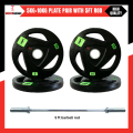 40kg Weight Plate Set - 5KG Pair olympic rubber coated weight plate, 10kg Pair Olympic Rubber Coated Weight Plates With 5 Feet Olympic Rod 2Inch. 