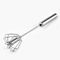 Manual Hand Whisker - 12 Inches Semi Automatic Hand Push Whisker Egg Milk Cream Coffee Stainless Steel Beater Stirrer Mixer - Silver. 