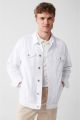 Mens White Denim Jacket H&B FASHIONS. 