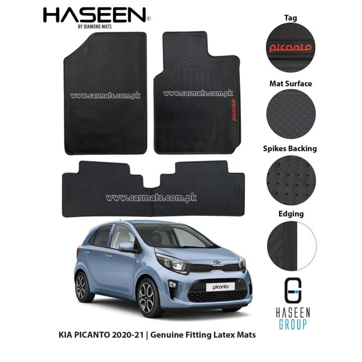 KIA PICANTO CAR FLOOR MAT DIAMOND PREMIUM LATEX SERIES 2021-2022 GENIUN FITTING  ANTI SLIP MAT SILICON MATS RUBBER MAT TRANSPARANT MAT CAR MAT UNIVERSAL MAT TRAY MAT TRUNK MAT DIGGI MAT 3PC MAT 5PC MAT EMBRIODRY MAT LUXURY MAT 7D MATERIAL MAT 5D MAT