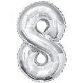 NUMBER FOIL BALLOON IN SILVER COLOR - 16 INCH. 