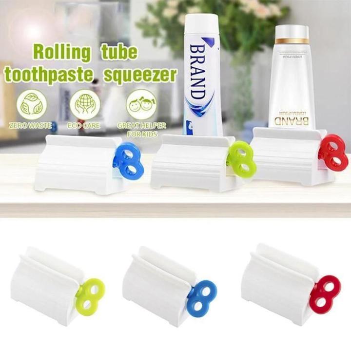 1 Pcs Plastic Rotary Easy Squeeze Toothpaste Holder Roller- Durable Rolling Tube Paste Squeezer & Dispenser - Manual Rotary Paste Holder