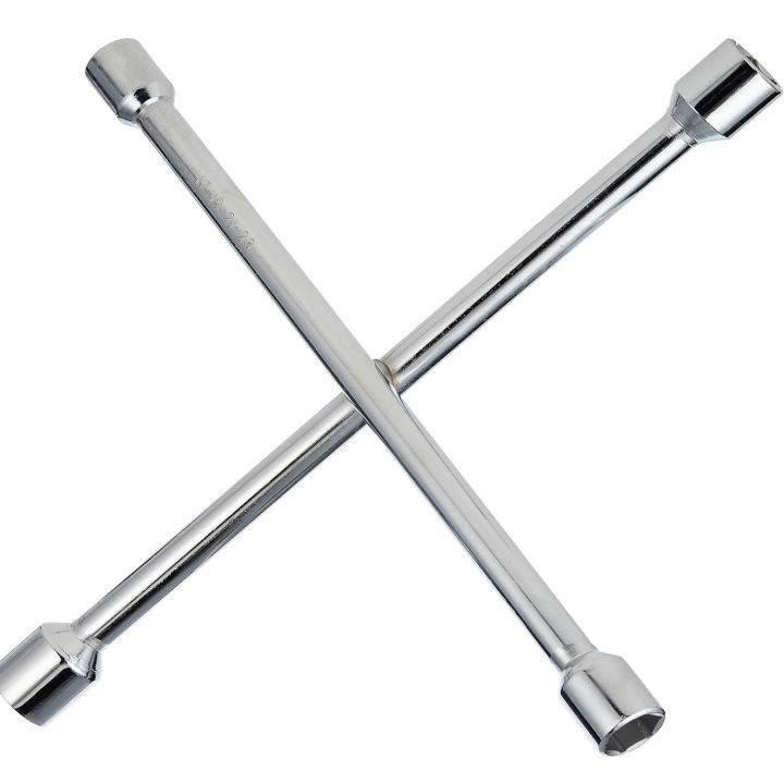 Cross Wrench 4-Way Lug Spanner Socket Wrench 17, 19, 21, 23mm