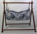 Baby Swing Jhula / Cradle in Heavy Gauge Pipe with Net Cloth - Brown and Silver. 