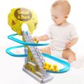 Electric Climbing Stairs - Duck Track Set , Duck Climbing Toy Children Roller Coaster With LED Flashing Lights, Music. 