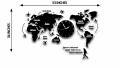 World Map Wall Clock - Wooden Wall Clock Large Modern Design 3D Stickers Hanging Clock Decorative Watch Home Silent Wall Clocks. 