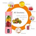 Portable Electric Juicer USB Rechargeable Mini Portable Juicer Blender with 6 Blades - Personal Size Power Mixer for Fresh Fruits, Shakes, and Smoothies - Food Grade 380ml Water Bottle - Ideal for Gym, Outdoor Use. 