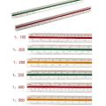 Triangular Architect Scale Ruler Color Coded Grooves Architectural Scale 1:100 1:200 1:250 1:300 1:400 1:500 For Architects Engineers and Draftsmans. 