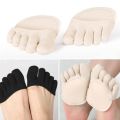 Heelless Liner Cotton Socks Silicone Anti-slip Lining Open Toe Sock With Invisible Forefoot Cushion Foot Pad Socks Pain Relief. 