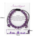 New Natural Stone Amethysts Bracelet with Card 8mm Pink Quartz Fluorite Beads Bracelet Adjustable for Women Men Couple Jewelry. 