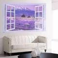 AY9234B Large Lavender Mountain 3D Window Scene View Removable Wall Sticker Decal. 