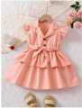 Enchanting Collared Lawn Frock: Graceful Ballet Layers in Light Pink or Sea Green for girls and baby girls best frock for kids casual wear stylish summer frock. 