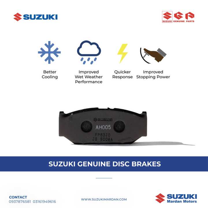 Suzuki Genuine Front Disc Brake Pad Set--SUZUKI Genuine Front Disc Brake Pad Set (SA11A) for New Alto VX, VXR, VXR AGS, VXL