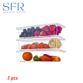 Fridge Storage Food Containers Fridge Organizer (Pack of 3) 1500ml, Stackable Plastic Fish, Meat, Vegetables & Fruits Container for Kitchen. 