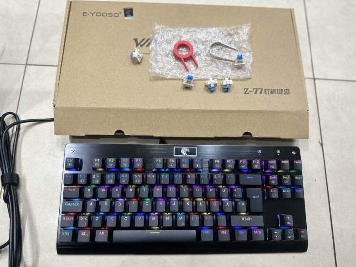 E-Yooso%20Falcon%20Z-77%20Mechanical%20Gaming%20Keyboard%20ARGB%20blue%20Switch%20Z-77%2087-Key%20LED%20Backlit%20N-Key%20Roll-Over%20Mechanical%20Keyboard%20ARGB%20hot%20swappable%20Keycap%20&%20switch%20puller%205%20extra%20blue%20shaft%20switches%20(Black)%20-%20Image%202