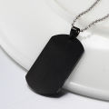 Plain Silver / Black Stainless Steel Dog Tag Chain Pendant Necklace for Men. 