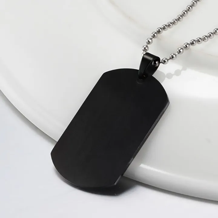 Plain%20Silver%20/%20Black%20Stainless%20Steel%20Dog%20Tag%20Chain%20Pendant%20Necklace%20for%20Men%20-%20Image%202
