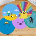 Adventure Time Small Round Office Computer Desk Mat Table Keyboard Big Mouse Pad Laptop Cushion Non-slip Desktop Mat. 