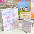 Handle design Butterfly gift bags Elegant Kraft paper material Butterfly print Butterfly treat bags Colorful Bridal goodie bags for Wedding favors Birthday party decorations Baby shower gifts Party. 