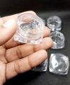 10 Gram Empty Cosmetic Containers 12 pcs With outer Acralic Box - Square Shape Mini Plastic Empty Bottle - Makeup Face Cream Pot Jar Refillable Cosmetic Sample Bottles. 