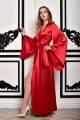 Satin Silk Night Dress Gown with Wide Sleeves for Girls – Available in Red, White, Sky Blue. 
