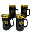 Amazing New Style Ceramic Tea Coffee Mugs With Glass Lids, Large Travel Mugs With Screw Lids. 