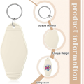 24 Pcs Vintage Motel Keychain Heat Transfer Blank Keychains Bulk Sublimation (White). 