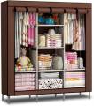 3 DOOR PORTABLE FOLDING WARDROBE CUPBOARD DIY- MULTI-COLOR. 