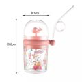260ml Fancy Kids Water Bottle with Straw and Cover BPA Free  Stylish Fountain Look. 