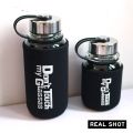 Portable Glass Water Bottle with Protective Bag, 1300ml/700ml 300ml Sports Outdoor Water Bottles, Travel Heat Proof Drinking Teapot Black 1200ML. 