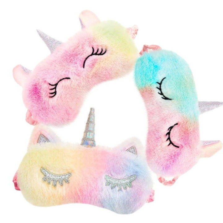 Cartoon%20unicorn%20girl%20boy%20child%20blackout%20plush%20unicorn%20eye%20patch%20blackout%20lunch%20break%20eye%20patch%20cute%20breathable%20eye%20patch%20-%20Image%203