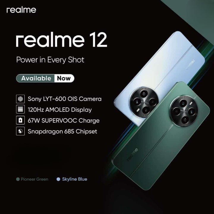 Realme 12 - 6.67" Inch Display - 8GB + 8GB Extended RAM - 256GB ROM