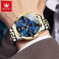 OLEVS Watch For Men Sale Original With Box Waterproof 2024 New Style Stainless Steel Strap Quartz Chronograph Luminous Calendar Wristwatch 5529. 