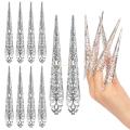 5 Pcs Ancient Antique Style Queen Nail Rings Hollow Knuckle Finger Ring Finger Tip Belly Dance Fashion Jewelry Accessories. 