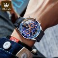 OLEVS 9916 Fashion Men's Watch Silicone Rubber Strap Watches for Men. 
