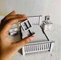 1-12 Scale Bed and Mattress Structure with 2 side tables 2 Lapms for doll house furniture set. 