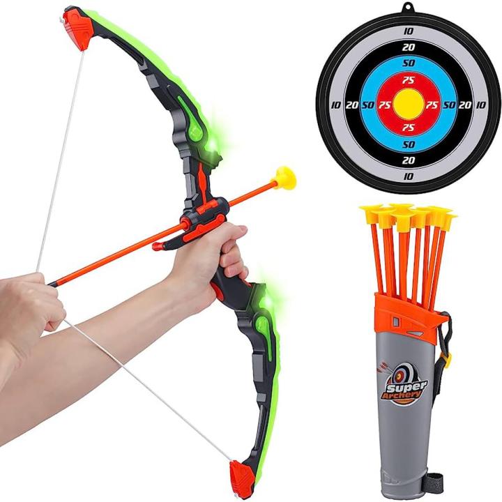 RUBIAN Kids Archery Bow and Arrow Toy Set with Target