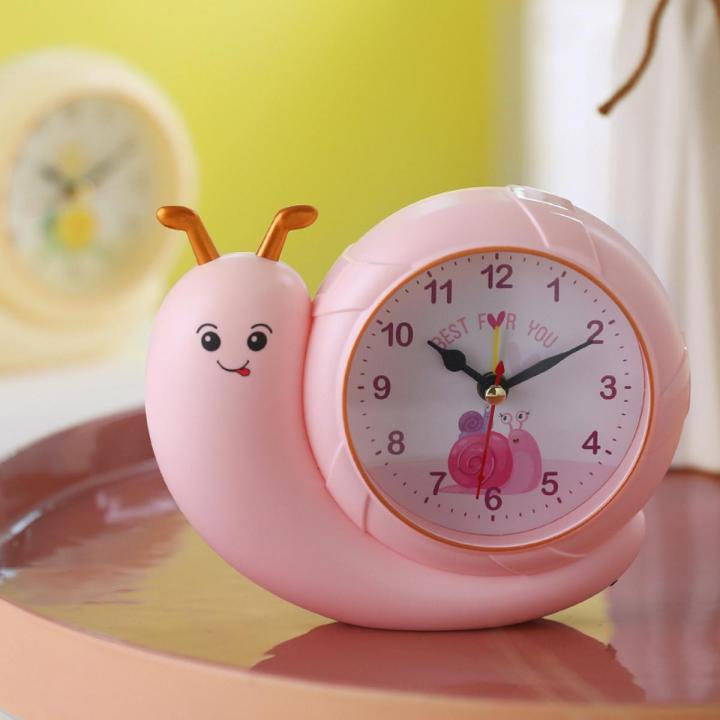 Children's Cute Alarm Clock Creative Cartoon Snail Small Bedroom Home Wall Decor Hanging Table Clock