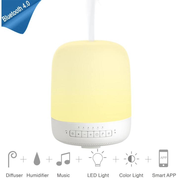 Emoi Bluetooth 4.0 Smart APP Control Aroma Diffuser Speaker LED Lamp - 200ml
