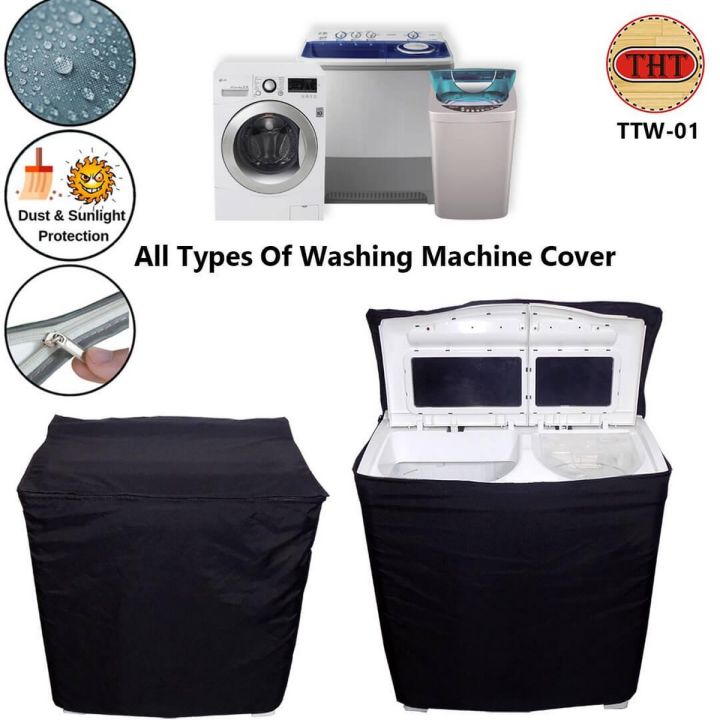 Twin Tub (Double Machine) Waterproof Washing Machine Cover 10-kg To 16-kg