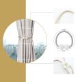 2pcs Curtain Tiebacks Draperies Pearl Magnetic Tiebacks Braided Straps Ball Buckles Punch Free Curtains Hold Clips Curtain Accessories. 