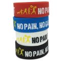 1PC New Style No Pain No Gain Silicone Wristband Wide Band Motto Rubber Bracelets Bangles Armband Gift For Men. 