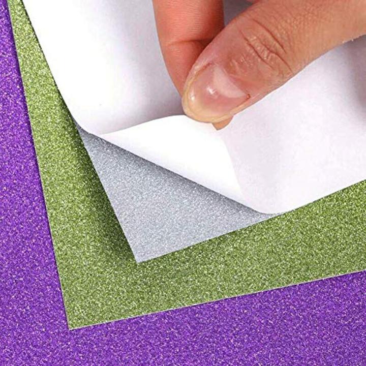 A4 Glitter Paper, 10 Sheets Glitter Self-Adhesive Sticker Sticky Back Paper Craft Art Sparkling Sign Gemstone Metallic Color For Children's Craft Cutters Art Multicolor