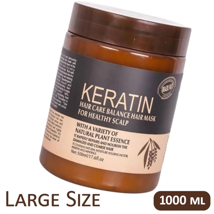 Professional Keratin Hair Mask 1000ml – Salon Size – Nourishing Repair Treatment