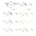 Kachawoo half rim optical glasses blue light female cat eye glasses frame metal European style women stylish decoration black. 