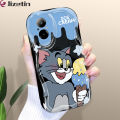 Jizetin for Realme C67 4G Back Cover Cartoon Cat Mouse Cream Wavy Edge Soft Silicone Phone Case. 